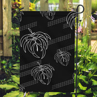 Aloha Hawaii Acacia Koa Leaves Garden Flag Black Kakau Tribal Pattern LT05 Garden Flag Black - Polynesian Pride