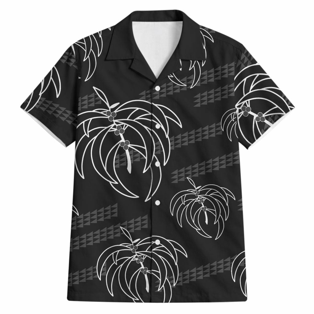 Aloha Hawaii Acacia Koa Leaves Hawaiian Shirt Black Kakau Tribal Pattern LT05 Black - Polynesian Pride