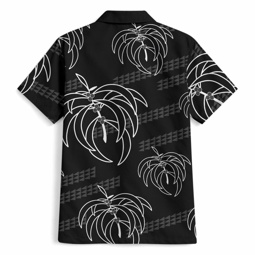 Aloha Hawaii Acacia Koa Leaves Hawaiian Shirt Black Kakau Tribal Pattern LT05 - Polynesian Pride