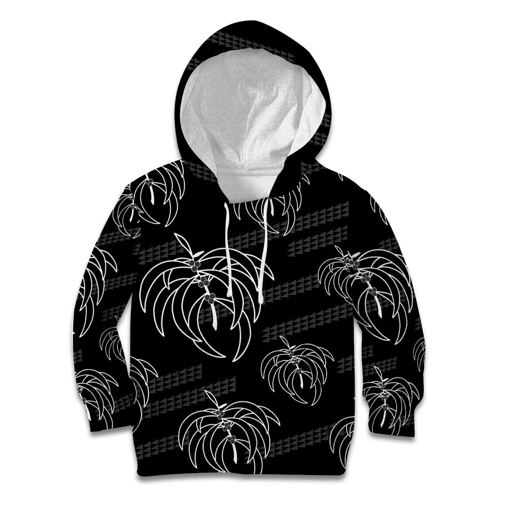 Aloha Hawaii Acacia Koa Leaves Kid Hoodie Black Kakau Tribal Pattern LT05 Hoodie Black - Polynesian Pride