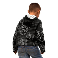 Aloha Hawaii Acacia Koa Leaves Kid Hoodie Black Kakau Tribal Pattern LT05 - Polynesian Pride