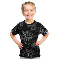 Aloha Hawaii Acacia Koa Leaves Kid T Shirt Black Kakau Tribal Pattern LT05 Black - Polynesian Pride