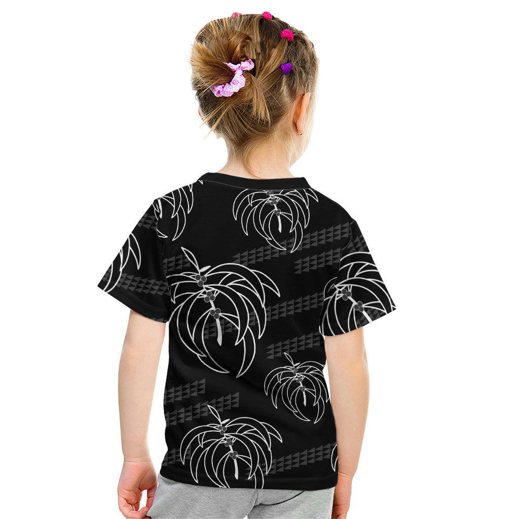 Aloha Hawaii Acacia Koa Leaves Kid T Shirt Black Kakau Tribal Pattern LT05 - Polynesian Pride