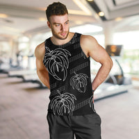 Aloha Hawaii Acacia Koa Leaves Men Tank Top Black Kakau Tribal Pattern LT05 Black - Polynesian Pride