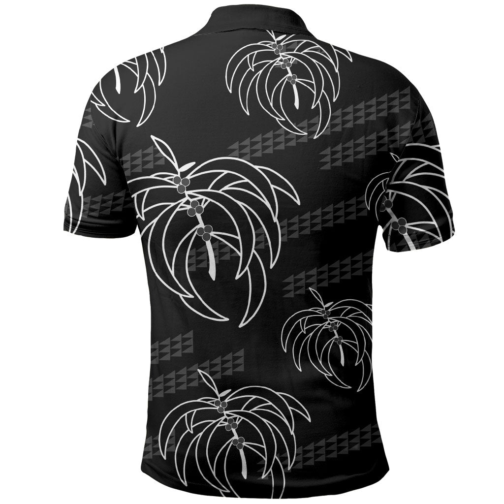 Aloha Hawaii Acacia Koa Leaves Polo Shirt Black Kakau Tribal Pattern LT05 - Polynesian Pride