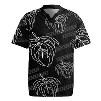 Aloha Hawaii Acacia Koa Leaves Rugby Jersey Black Kakau Tribal Pattern LT05 Black - Polynesian Pride