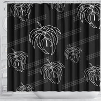 Aloha Hawaii Acacia Koa Leaves Shower Curtain Black Kakau Tribal Pattern LT05 - Polynesian Pride