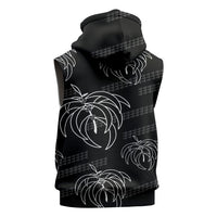 Aloha Hawaii Acacia Koa Leaves Sleeveless Hoodie Black Kakau Tribal Pattern LT05 - Polynesian Pride