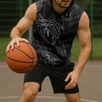 Aloha Hawaii Acacia Koa Leaves Sleeveless Hoodie Black Kakau Tribal Pattern LT05 - Polynesian Pride