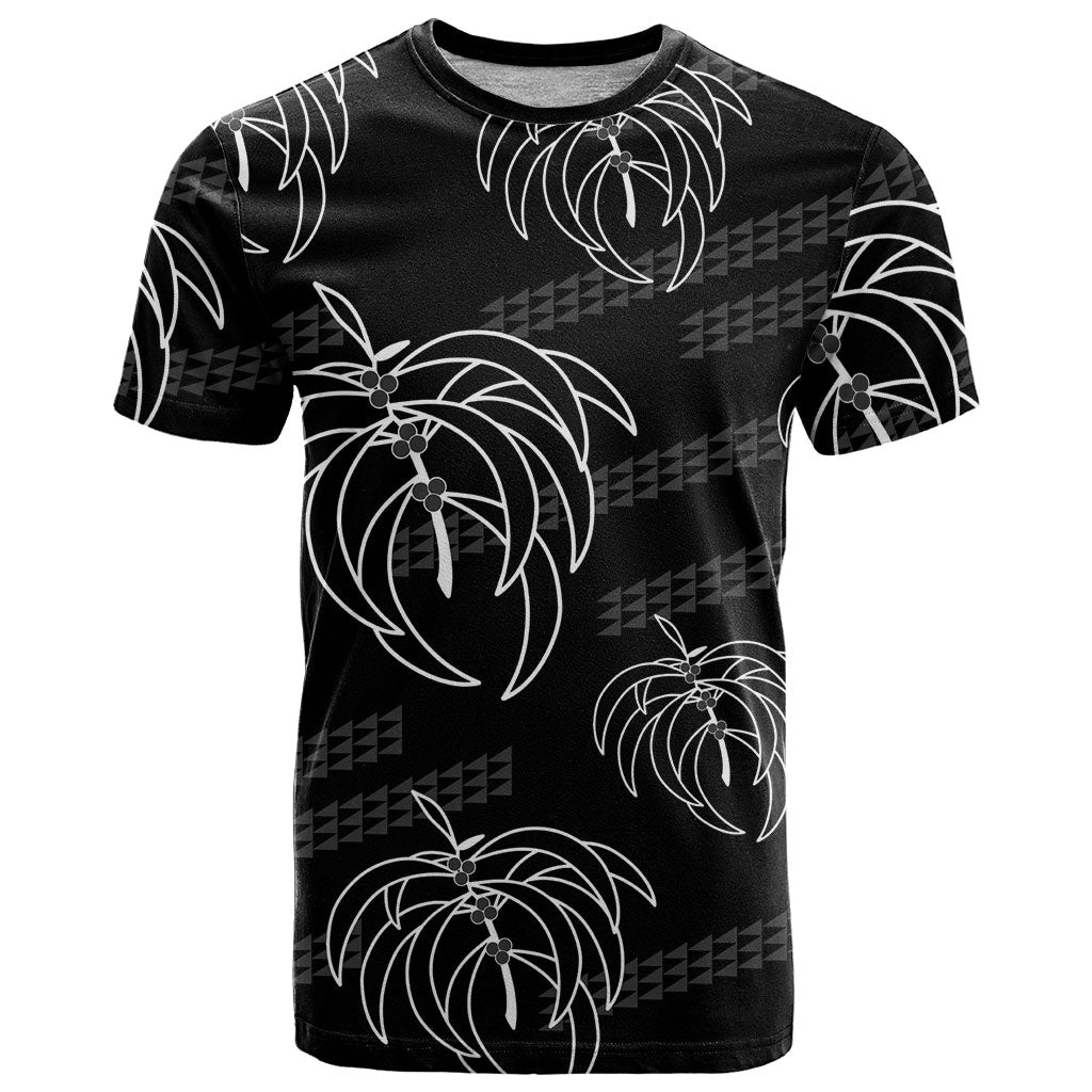 Aloha Hawaii Acacia Koa Leaves T Shirt Black Kakau Tribal Pattern LT05 Black - Polynesian Pride