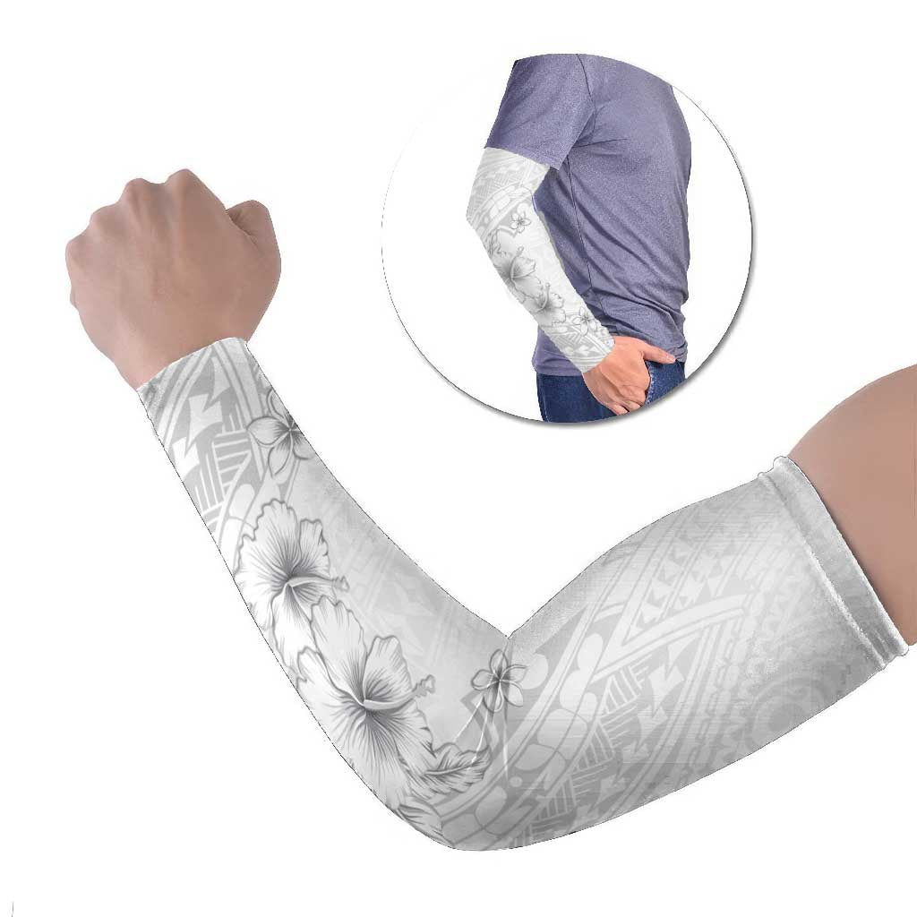 Lotu Tamaiti Samoa Arm Sleeves White Sunday Polynesian Tribal Pattern Elegant Style - Polynesian Pride
