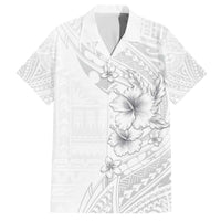 Lotu Tamaiti Samoa Family Matching Puletasi and Hawaiian Shirt White Sunday Polynesian Tribal Pattern Elegant Style