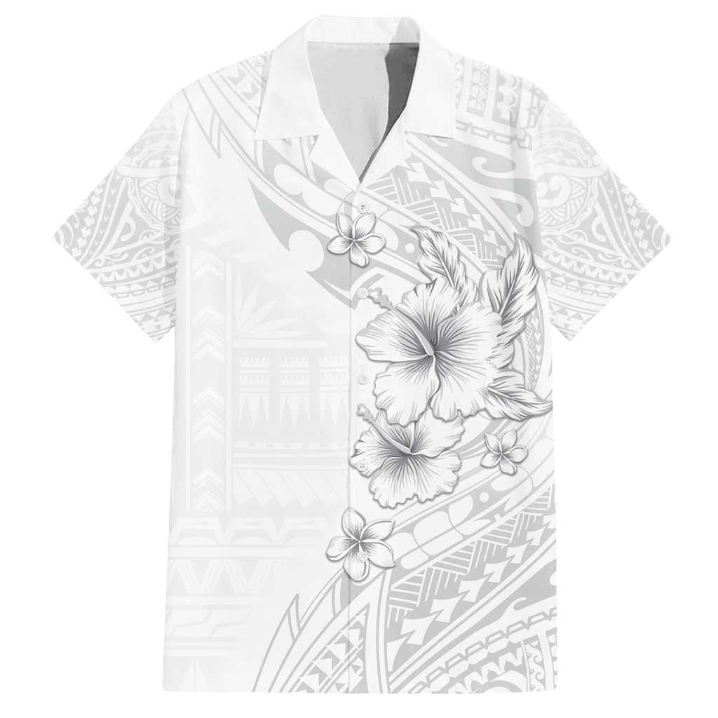 Lotu Tamaiti Samoa Family Matching Summer Maxi Dress and Hawaiian Shirt White Sunday Polynesian Tribal Pattern Elegant Style