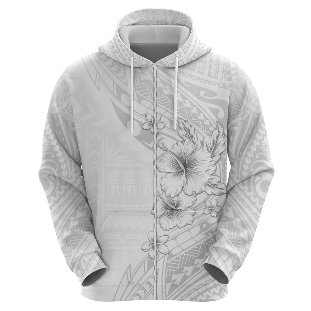Lotu Tamaiti Samoa Hoodie White Sunday Polynesian Tribal Pattern Elegant Style LT05 - Polynesian Pride
