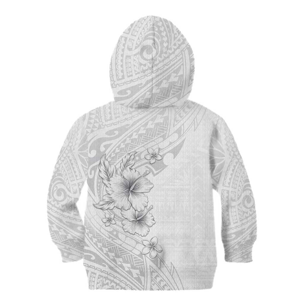 Lotu Tamaiti Samoa Kid Hoodie White Sunday Polynesian Tribal Pattern Elegant Style LT05 - Polynesian Pride
