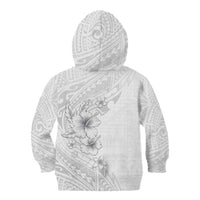 Lotu Tamaiti Samoa Kid Hoodie White Sunday Polynesian Tribal Pattern Elegant Style LT05 - Polynesian Pride