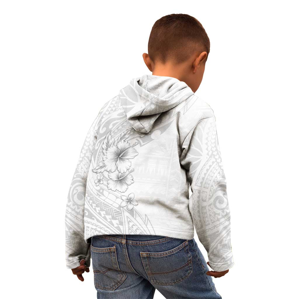 Lotu Tamaiti Samoa Kid Hoodie White Sunday Polynesian Tribal Pattern Elegant Style LT05 - Polynesian Pride