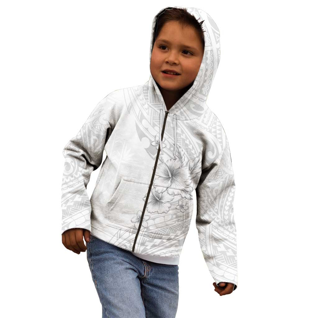 Lotu Tamaiti Samoa Kid Hoodie White Sunday Polynesian Tribal Pattern Elegant Style LT05 - Polynesian Pride