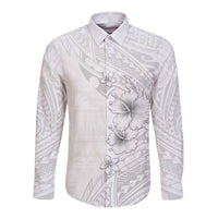 Lotu Tamaiti Samoa Long Sleeve Button Shirt White Sunday Polynesian Tribal Pattern Elegant Style LT05 Unisex White - Polynesian Pride