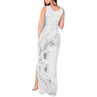 Lotu Tamaiti Samoa Tank Maxi Dress White Sunday Polynesian Tribal Pattern Elegant Style