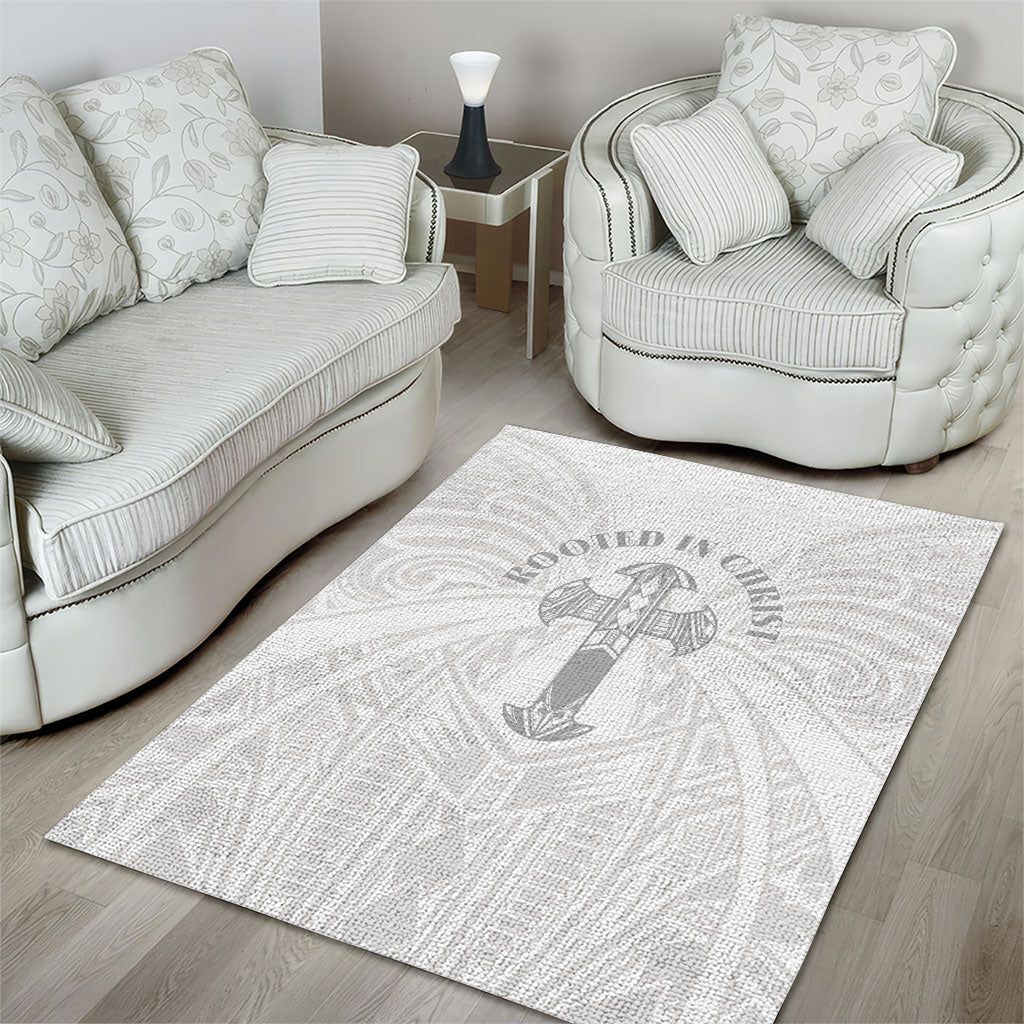Samoa Christian Area Rug Rooted In Christ Polynesian Cross LT05 - Polynesian Pride