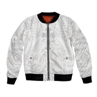 Samoa Christian Bomber Jacket Rooted In Christ Polynesian Cross LT05 Unisex White - Polynesian Pride