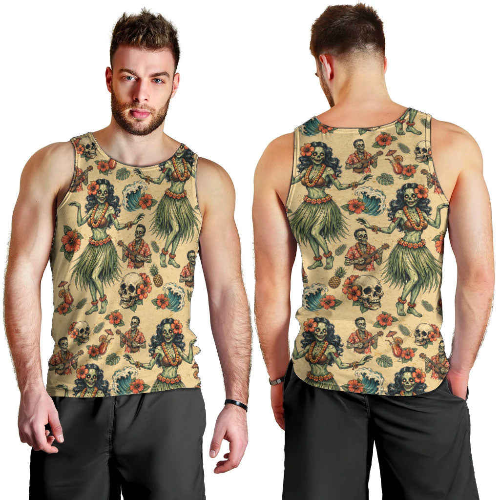 Hawaii Halloween Men Tank Top Spooky Tropical Hula Zombie LT05 - Polynesian Pride