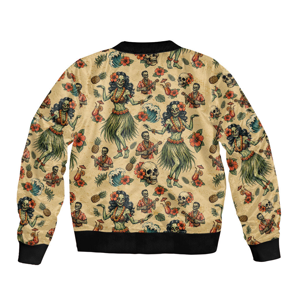 Hawaii Halloween Sleeve Zip Bomber Jacket Spooky Tropical Hula Zombie LT05 - Polynesian Pride