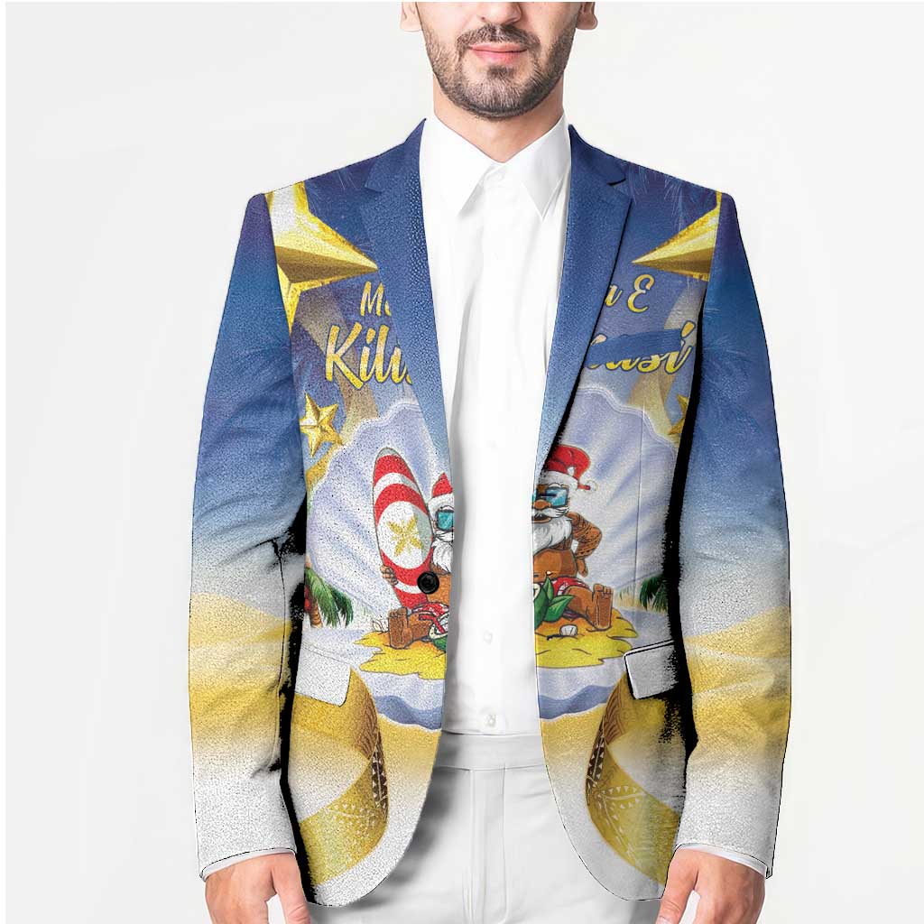 Niue Christmas Blazer Seashell Santa Beach Vibes - Polynesian Pride