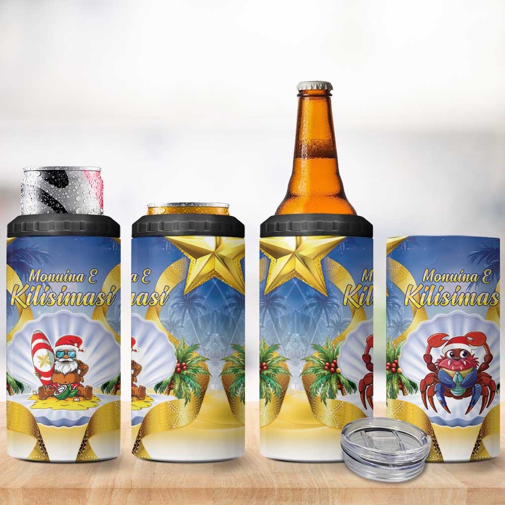 Niue Christmas 4 in 1 Can Cooler Tumbler Seashell Santa Beach Vibes - Polynesian Pride