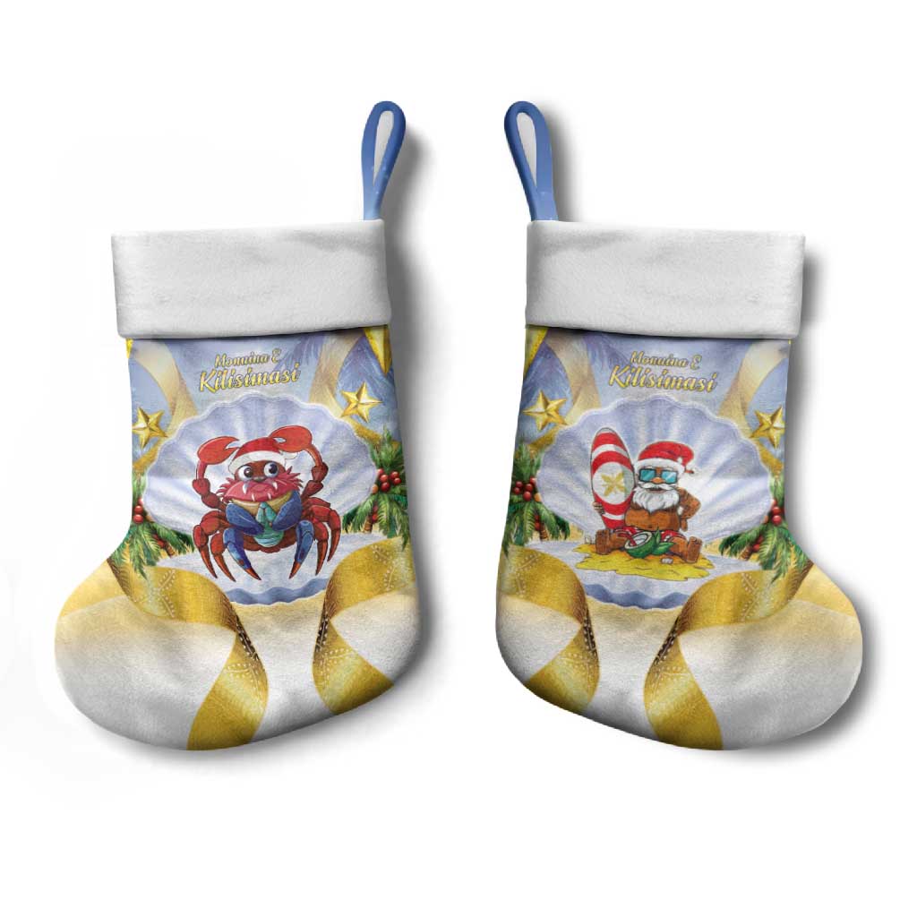 Niue Christmas Stocking Seashell Santa Beach Vibes - Polynesian Pride
