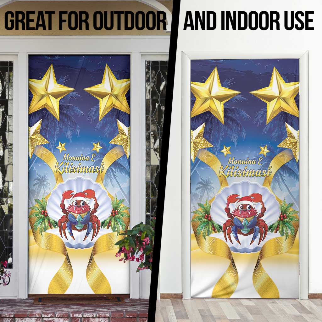 Niue Christmas Door Cover Seashell Santa Beach Vibes - Polynesian Pride