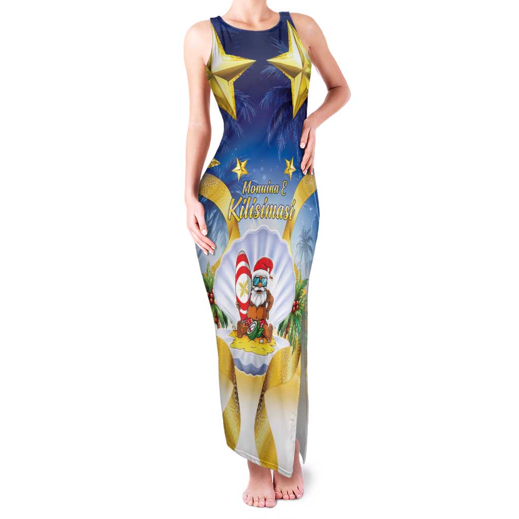 Niue Christmas Family Matching Tank Maxi Dress and Hawaiian Shirt Seashell Santa Beach Vibes - Polynesian Pride