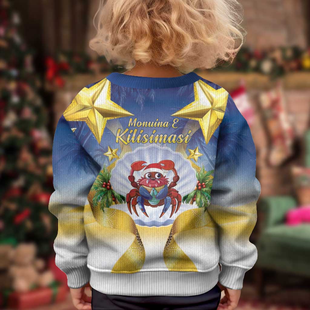 Niue Christmas Kid Ugly Christmas Sweater Seashell Santa Beach Vibes - Polynesian Pride