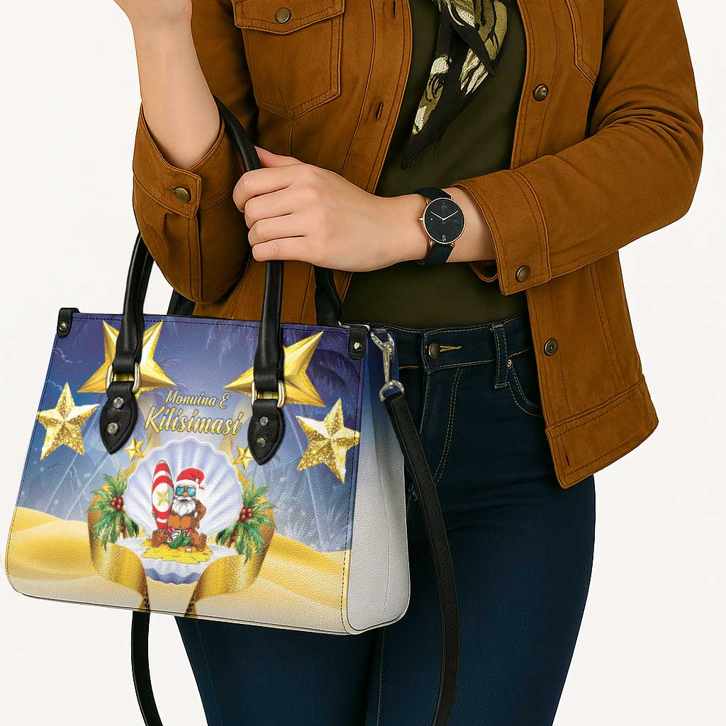 Niue Christmas Leather Bag Seashell Santa Beach Vibes - Polynesian Pride