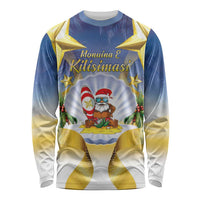 Niue Christmas Long Sleeve Shirt Seashell Santa Beach Vibes - Polynesian Pride