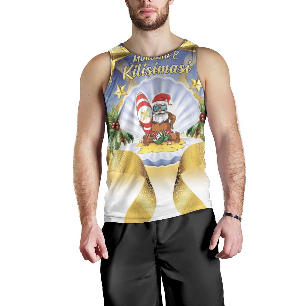 Niue Christmas Men Tank Top Seashell Santa Beach Vibes - Polynesian Pride