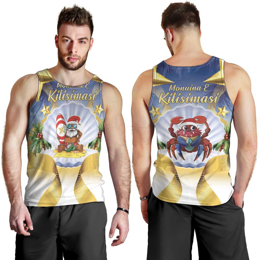 Niue Christmas Men Tank Top Seashell Santa Beach Vibes - Polynesian Pride