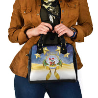 Niue Christmas Shoulder Handbag Seashell Santa Beach Vibes - Polynesian Pride