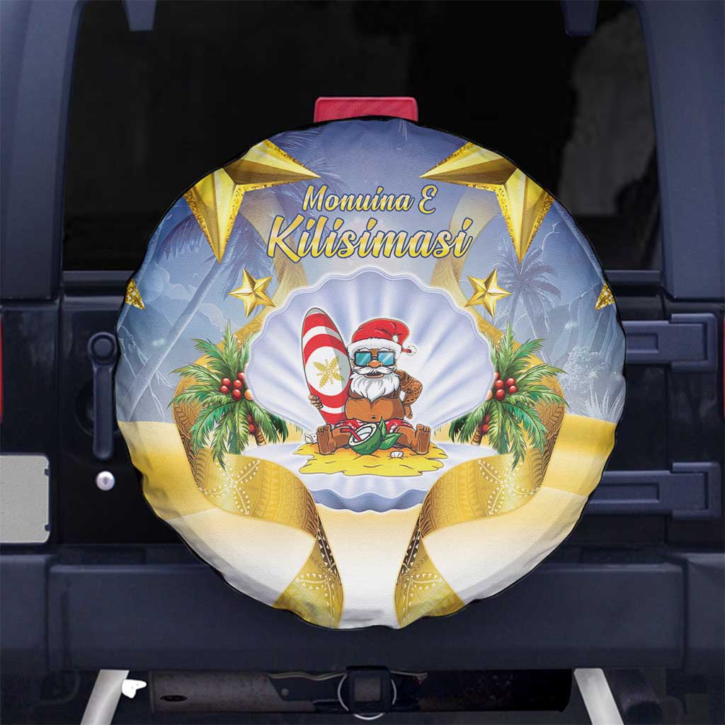 Niue Christmas Spare Tire Cover Seashell Santa Beach Vibes - Polynesian Pride