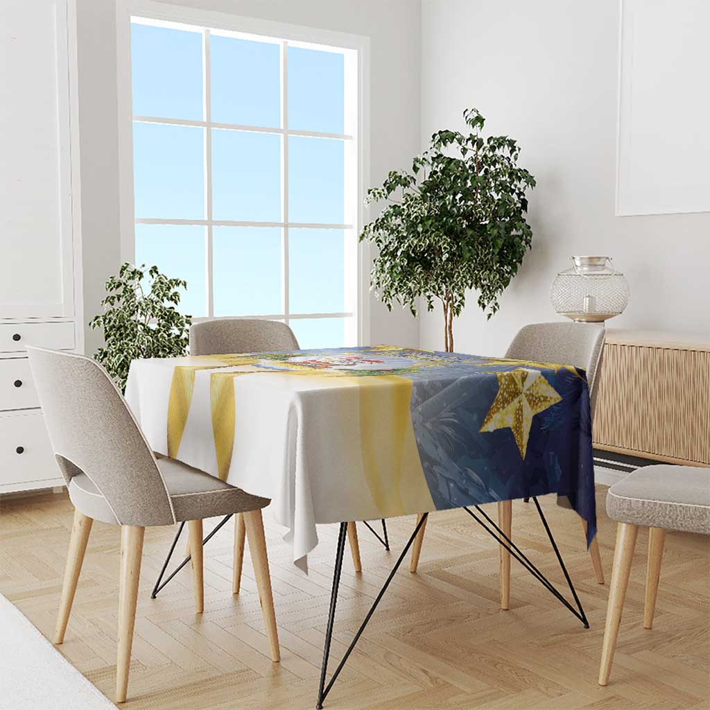 Niue Christmas Tablecloth Seashell Santa Beach Vibes - Polynesian Pride