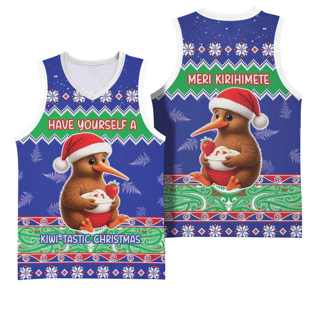New Zealand Christmas Basketball Jersey Have Yourself A Kiwi-tastic Christmas - Polynesian Pride