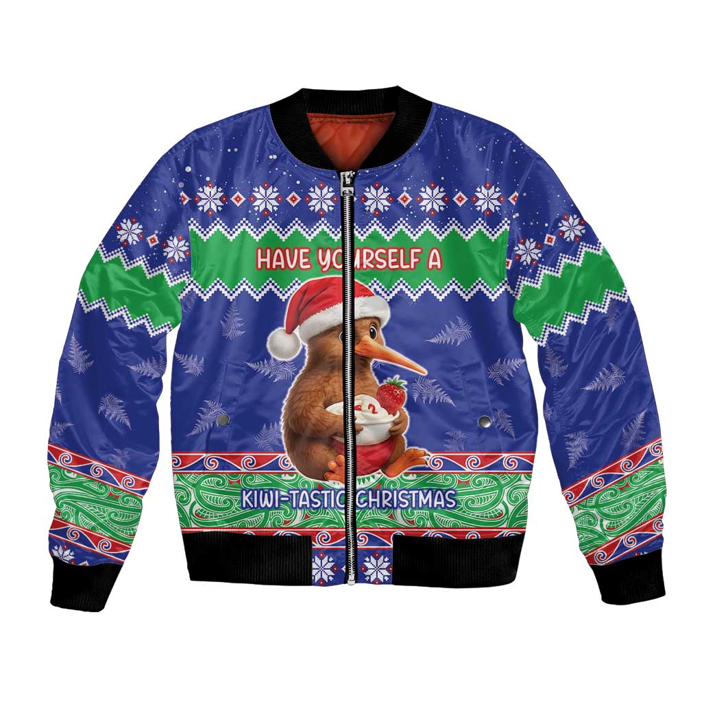New Zealand Christmas Bomber Jacket Have Yourself A Kiwi-tastic Christmas - Polynesian Pride