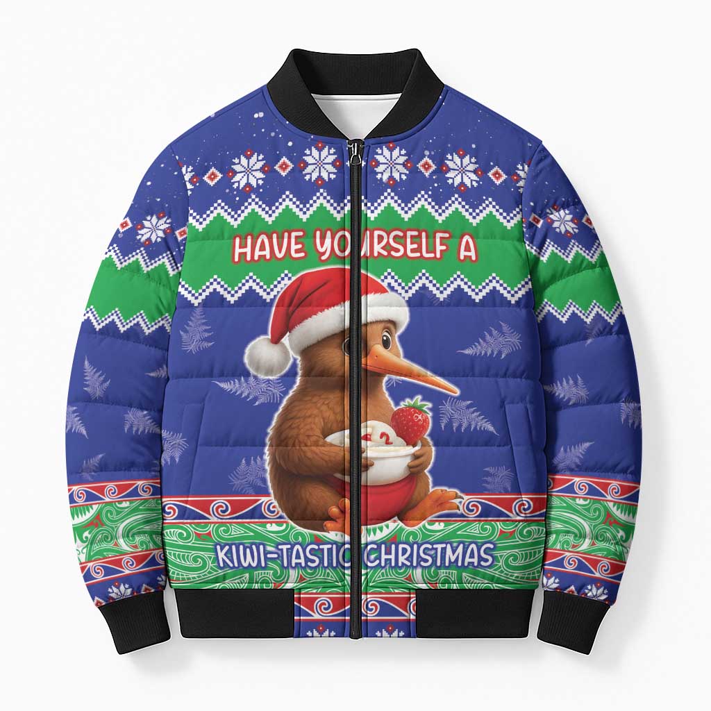 New Zealand Christmas Bomber Puffer Jacket Have Yourself A Kiwi-tastic Christmas - Polynesian Pride