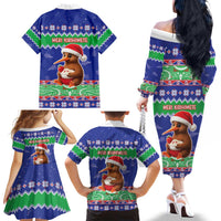 New Zealand Christmas Family Matching Off The Shoulder Long Sleeve Dress and Hawaiian Shirt Have Yourself A Kiwi-tastic Christmas - Polynesian Pride