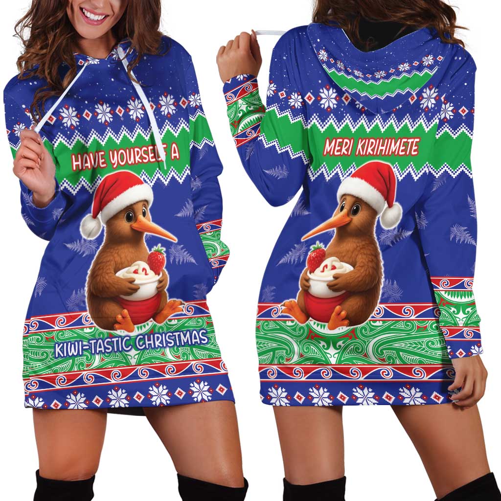 New Zealand Christmas Hoodie Dress Have Yourself A Kiwi-tastic Christmas - Polynesian Pride