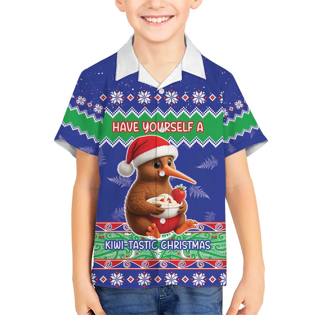 New Zealand Christmas Kid Hawaiian Shirt Have Yourself A Kiwi-tastic Christmas - Polynesian Pride