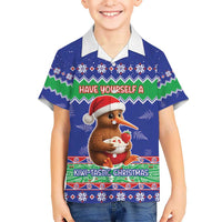 New Zealand Christmas Kid Hawaiian Shirt Have Yourself A Kiwi-tastic Christmas - Polynesian Pride