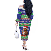 New Zealand Christmas Off The Shoulder Long Sleeve Dress Have Yourself A Kiwi-tastic Christmas - Polynesian Pride