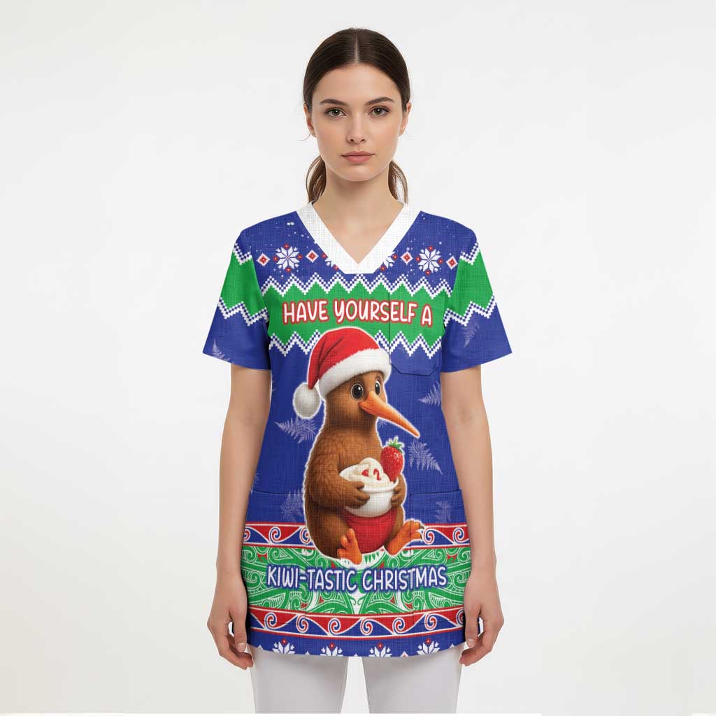 New Zealand Christmas Scrub Top Have Yourself A Kiwi-tastic Christmas - Polynesian Pride